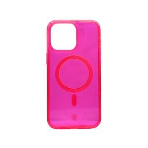 Clear iPhone 15 Pro Max Case - Neon Pink